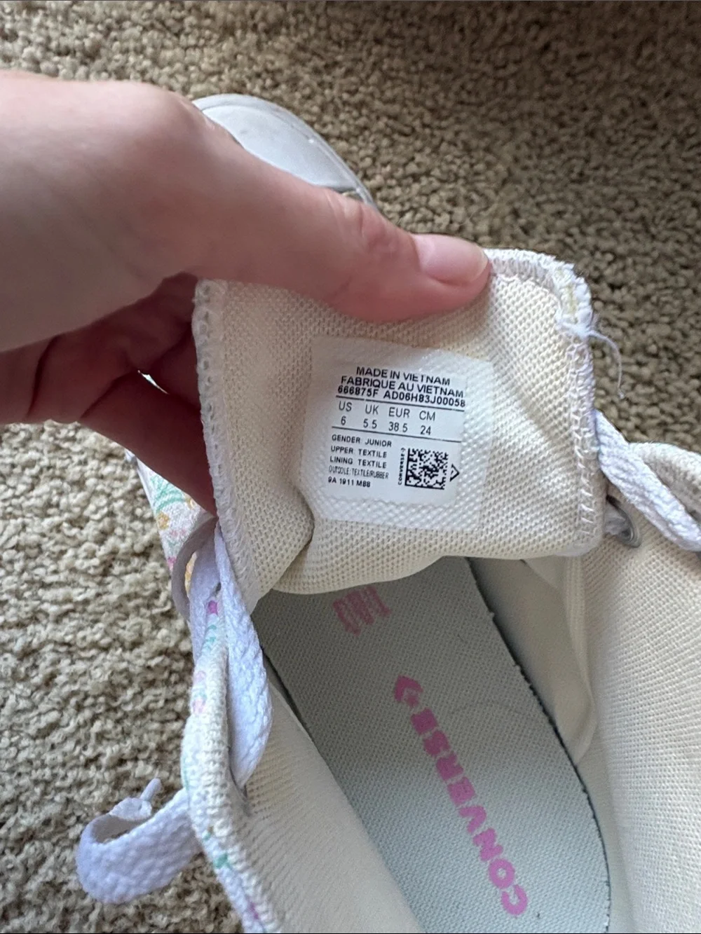 Converse Adult Women’s (size 8) or Kids (size 6) Floral High-Top Sneakers